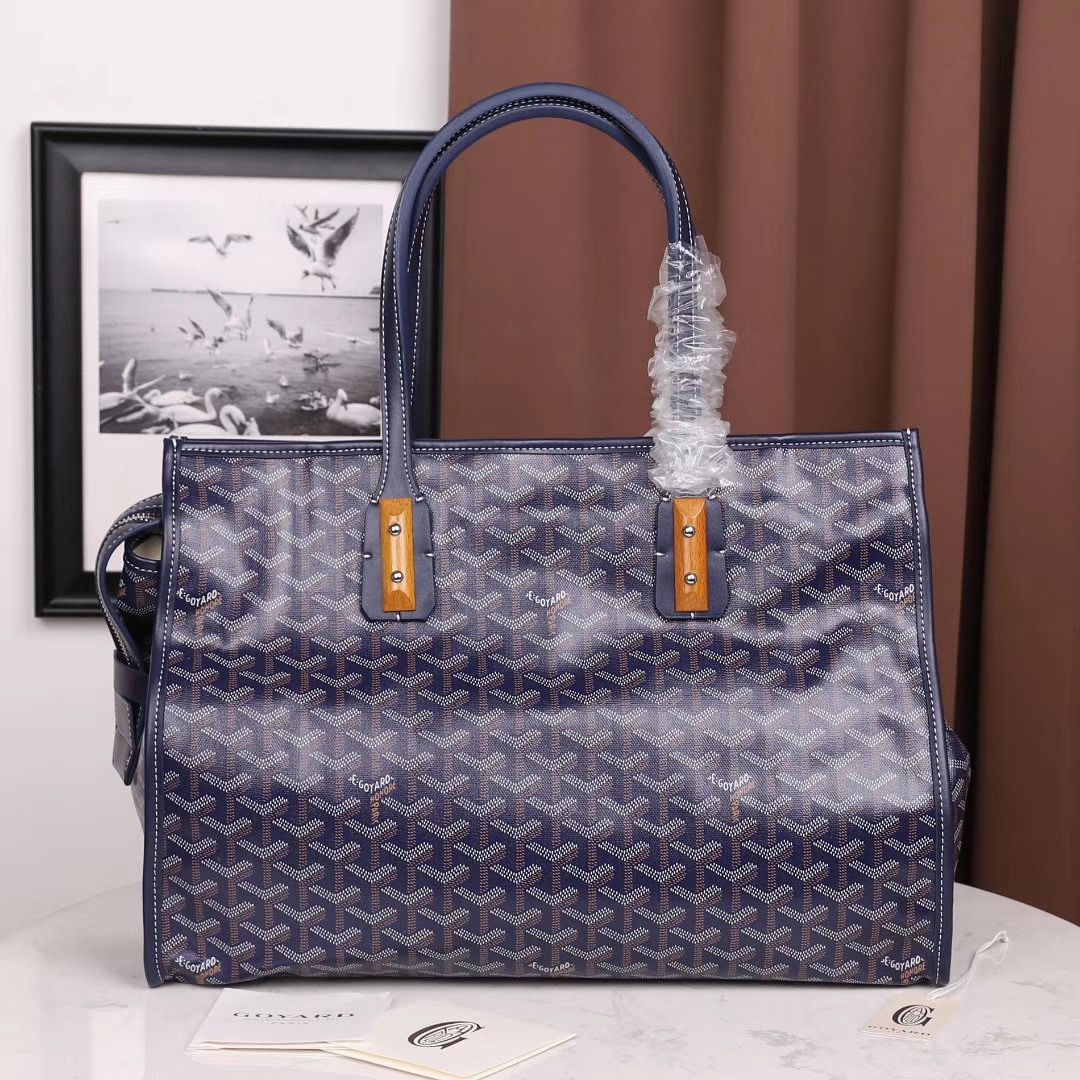 ゴヤールコピー goyard ゴマルキーズ トートバッグ PVC×カーフ マリンブルー ショルダーバッグ ハンドバッグ Goyard2020021 - 商品画像 4
