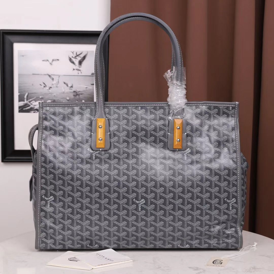 ゴヤールスーパーコピー goyard ゴマルキーズ トートバッグ PVC×カーフ グレー ショルダーバッグ ハンドバッグ Goyard2020022 - 商品画像 4