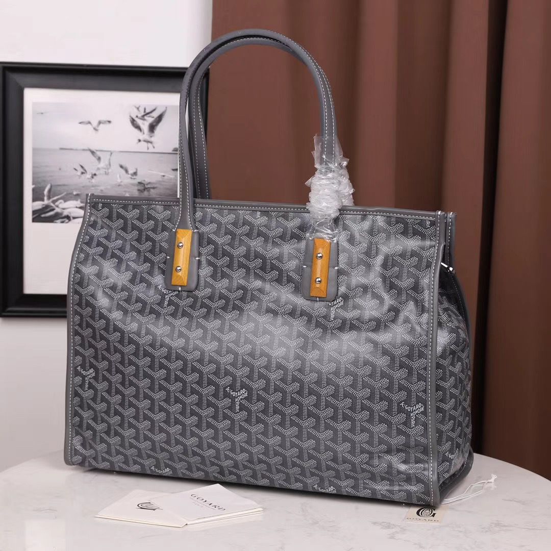 ゴヤールスーパーコピー goyard ゴマルキーズ トートバッグ PVC×カーフ グレー ショルダーバッグ ハンドバッグ Goyard2020022 - 商品画像 10