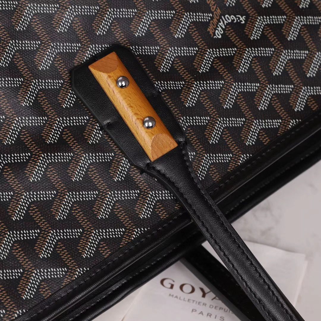 ゴヤールスーパーコピー ゴマルキーズ トートバッグ PVC×カーフ ブラック ショルダーバッグ ハンドバッグ Goyard2020023 - 商品画像 6