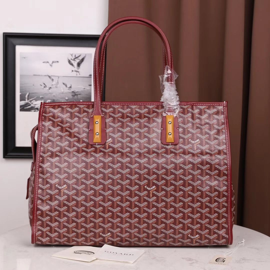 ゴヤールコピーゴマルキーズ トートバッグ PVC×カーフ ルージュレッド ショルダーバッグ ハンドバッグ Goyard2020024 - 商品画像 10