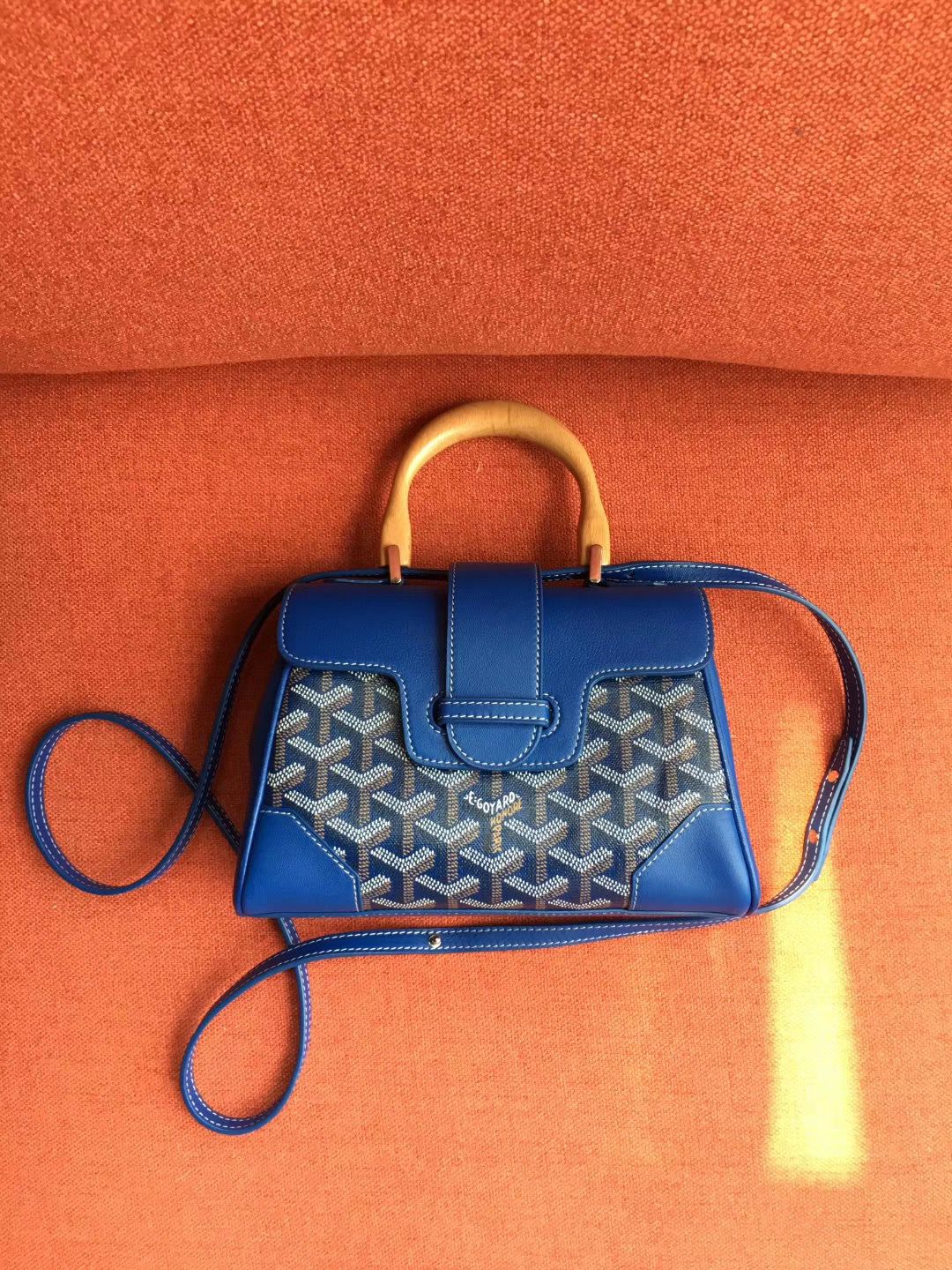 ゴヤールスーパーコピー サイゴン ミニ ハンドバッグ 2WAY ショルダー 青 レア ヘリンボーン レディース GOYARD SAIGON MINI Goyard2020029 - 商品画像 4