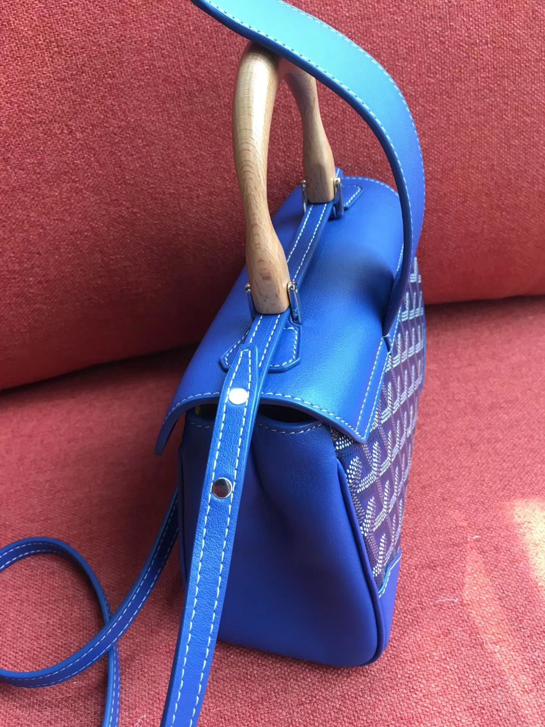 ゴヤールスーパーコピー サイゴン ミニ ハンドバッグ 2WAY ショルダー 青 レア ヘリンボーン レディース GOYARD SAIGON MINI Goyard2020029 - 商品画像 1