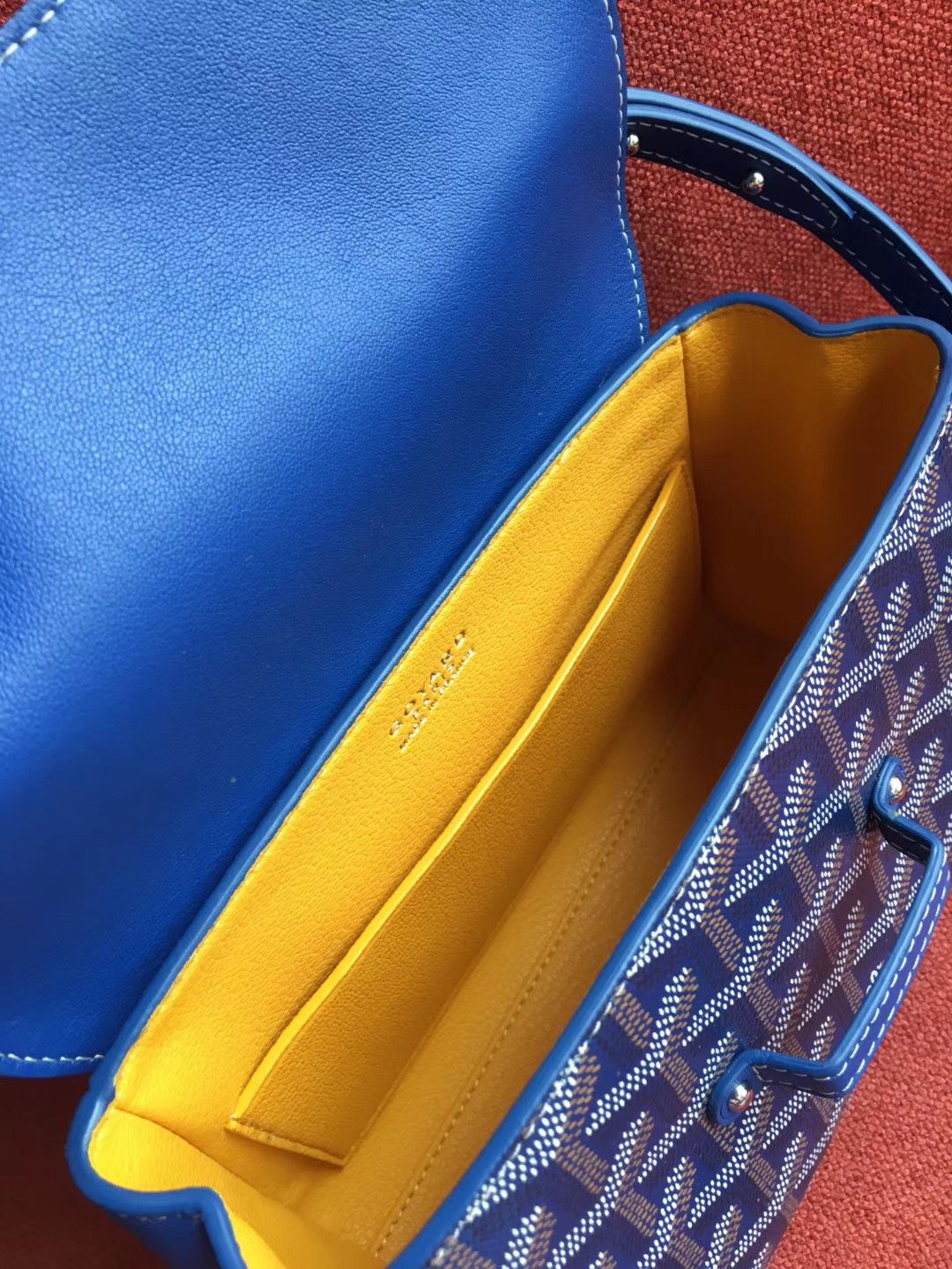 ゴヤールスーパーコピー サイゴン ミニ ハンドバッグ 2WAY ショルダー 青 レア ヘリンボーン レディース GOYARD SAIGON MINI Goyard2020029 - 商品画像 5