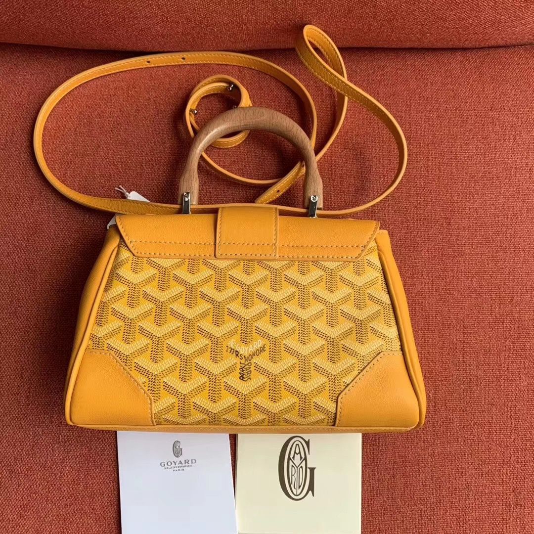 ゴヤールスーパーコピー サイゴン ミニ ハンドバッグ 2WAY ショルダー 黄 レア ヘリンボーン レディース GOYARD SAIGON MINI Goyard2020032 - 商品画像 5