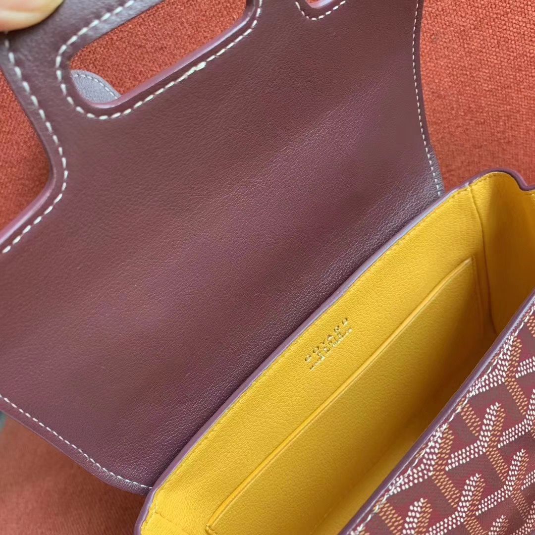 ゴヤールコピー サイゴン ミニ ハンドバッグ 2WAY ショルダー ブルゴーニュ レア ヘリンボーン レディース GOYARD SAIGON MINI Goyard2020031 - 商品画像 8
