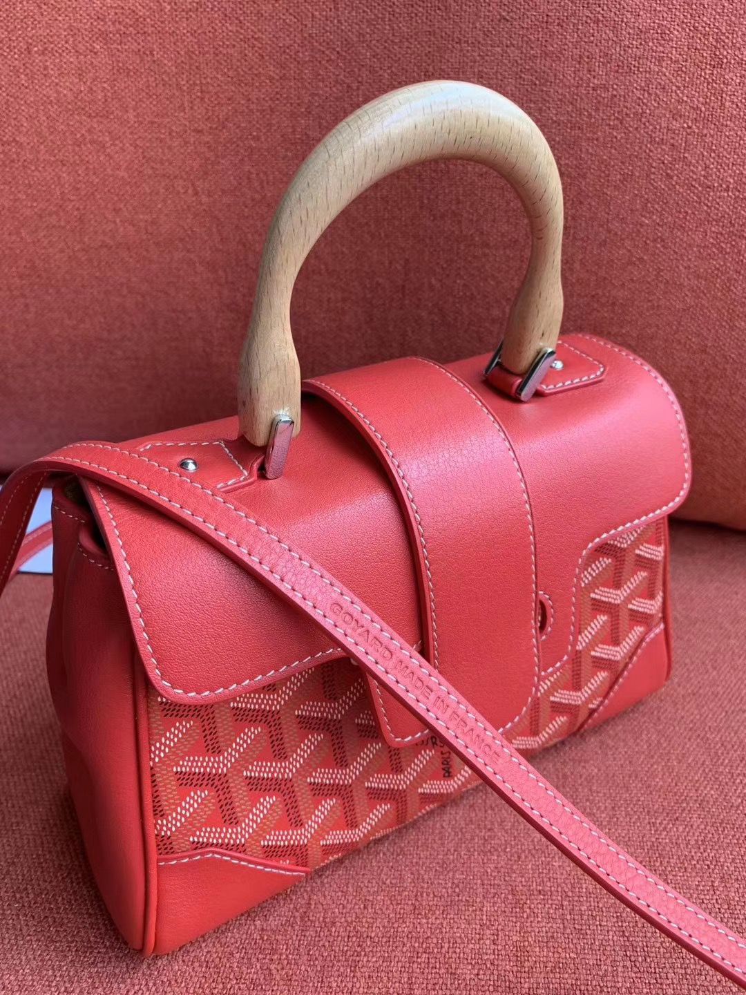 ゴヤールスーパーコピー サイゴン ミニ ハンドバッグ 2WAY ショルダー 赤 レア ヘリンボーン レディース GOYARD SAIGON MINI Goyard2020033 - 商品画像 6