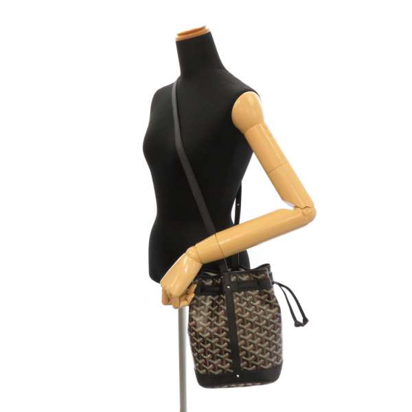 ゴヤール ショルダーバッグ Petit Flot ヘリンボーン GOYARD バッグ 巾着 黒 Goyard2020055 - 商品画像 5