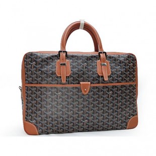 スーパーコピーゴヤール GOYARD アンバサード MM ブリーフケース ビジネスバッグ 書類かばん ブラック ブラウン PVC レザー AMAAMBASS Goyard2020060 - 商品画像 2