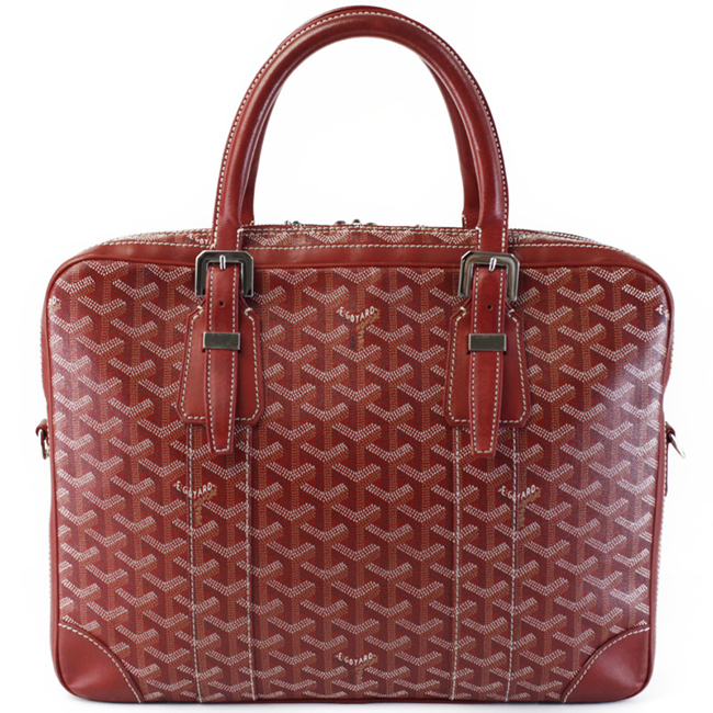 GOYARDスーパーコピー ゴヤール アンバサードMM ビジネスバッグ ブリーフケース 書類かばん 赤 レッド ヘリンボーン Goyard2020059 - 商品画像 1