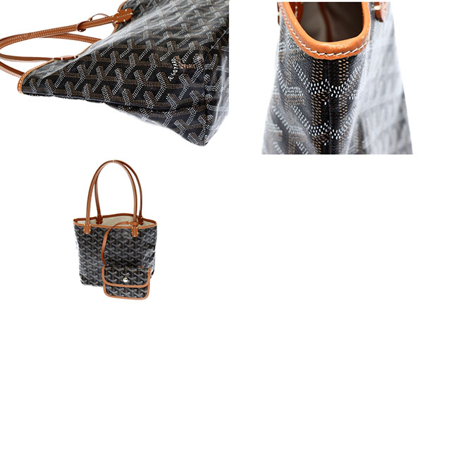 ゴヤール トートバッグ サンルイ ジュニア ブラック 黒 ブラウン ポーチ付き Goyard2020071 - 商品画像 4
