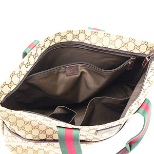 グッチブランドコピー トートバッグGUCCI マザーズバッグ ベビーマット付き GG柄キャンバス ベージュ×ダークブラウン 155524 F4FOR 9791 - 商品画像 1