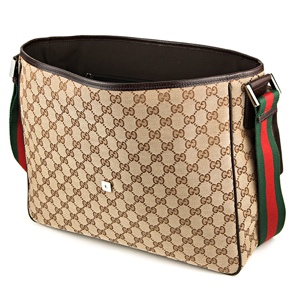 グッチコピー ショルダーバッグ GUCCI 233052 F4F5R 9791 バッグ GGキャンバス ユニセックス ベージュ/ダークブラウン GGパターン ロゴ ウェビング メンズ エレガント - 商品画像 5
