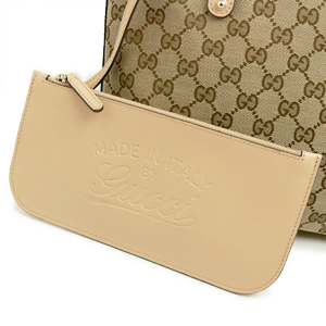 グッチコピーバッグ GUCCI トートバッグ/スモール ロゴポーチ付き キャンバス レザー ベージュ×サンドベージュ 269878 F4CMG 9782 - 商品画像 5