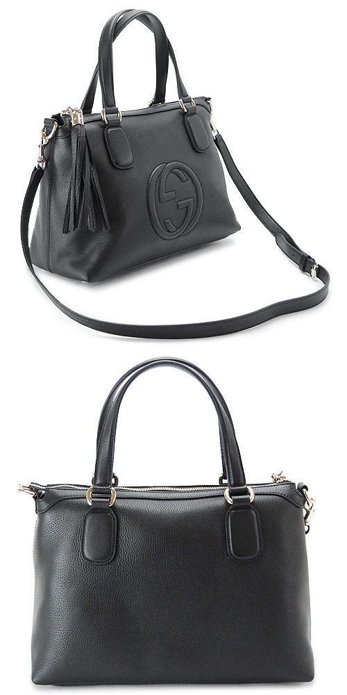 グッチバッグスーパーコピー トートバッグ GUCCI 2WAY ショルダーバッグ SOHO/ソーホー レザー タッセルチャーム ブラック 308362 A7M0G 1000 - 商品画像 2