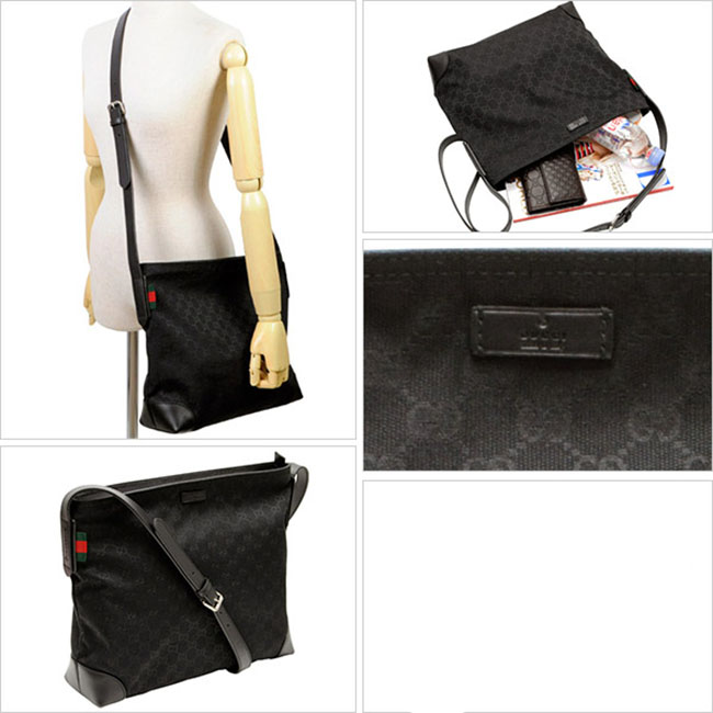 GUCCIコピー 斜めがけショルダーバッグ メッセンジャーバッグ ス ブラック GGキャンバスxレザー 308930f4csn1060 - 商品画像 2