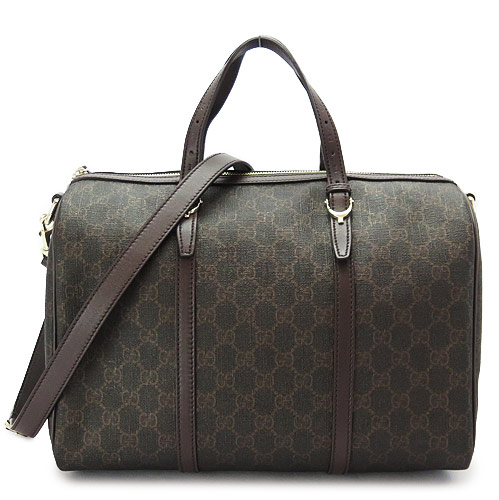 グッチコピー ボストンバッグ GUCCI 2WAYショルダー バッグ NICE/ニース GGスプリームキャンバス ブラック×ダークブラウン 322231 KGD6G 8361 - 商品画像 3