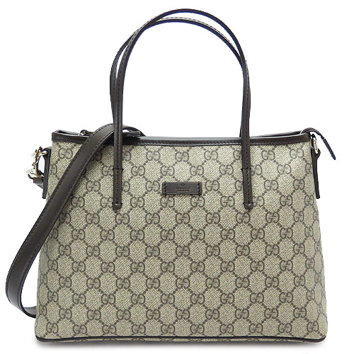 グッチコピー トートバッグ GUCCI 2WAYショルダーバッグ GG SUPREME SELLERIA/GGスプリームキャンバス ベージュ×ダークブラウン 353440 KGDHG 9643 01 - 商品画像 3