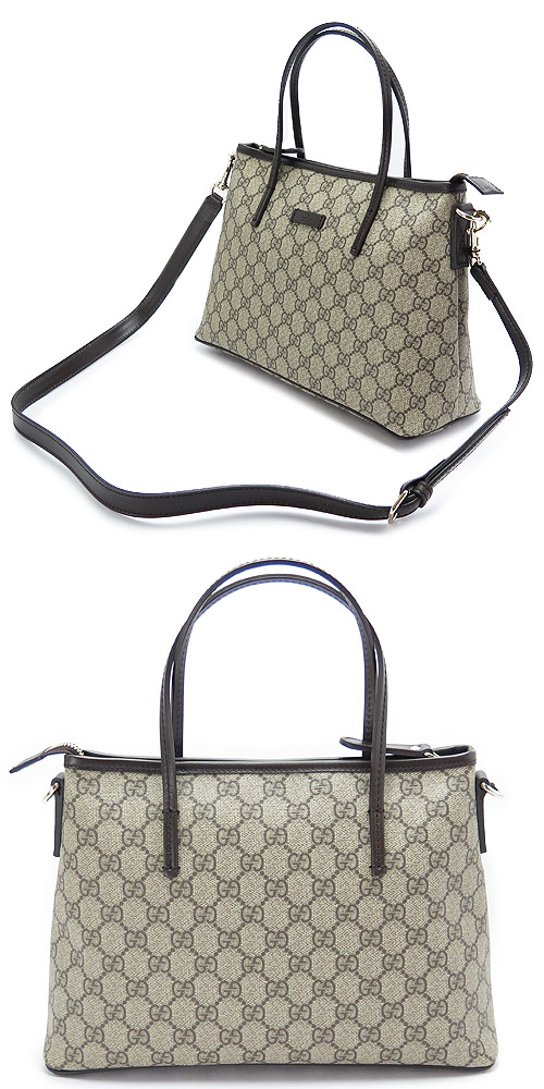 グッチコピー トートバッグ GUCCI 2WAYショルダーバッグ GG SUPREME SELLERIA/GGスプリームキャンバス ベージュ×ダークブラウン 353440 KGDHG 9643 01 - 商品画像 2