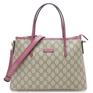 グッチバッグコピー トートバッグ GUCCI 2WAYショルダーバッグ GG SUPREME SELLERIA/GGスプリームキャンバス ベージュ×ダスティローズ 353440 KGDHZ 9777 - 商品画像 2