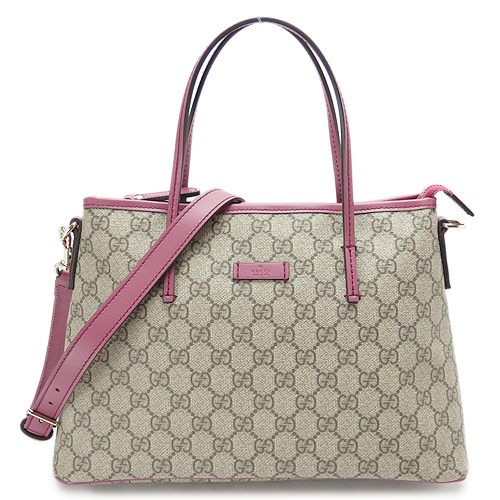 グッチバッグコピー トートバッグ GUCCI 2WAYショルダーバッグ GG SUPREME SELLERIA/GGスプリームキャンバス ベージュ×ダスティローズ 353440 KGDHZ 9777 - 商品画像 7