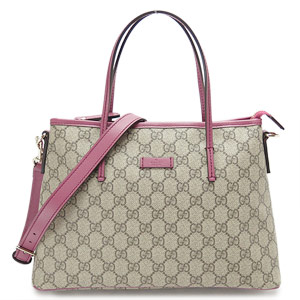 グッチバッグコピー トートバッグ GUCCI 2WAYショルダーバッグ GG SUPREME SELLERIA/GGスプリームキャンバス ベージュ×ダスティローズ 353440 KGDHZ 9777 - 商品画像 4