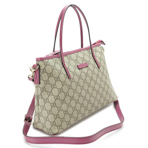 グッチバッグコピー トートバッグ GUCCI 2WAYショルダーバッグ GG SUPREME SELLERIA/GGスプリームキャンバス ベージュ×ダスティローズ 353440 KGDHZ 9777 - 商品画像 8