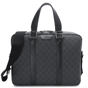 グッチコピー GUCCI ビジネスバッグ/ブリーフケース 『2015年春夏新作』GGSUPREME/GGスプリーム PVC キャンバス ブラック×グレー 368557 KHN7R 1078 - 商品画像 1