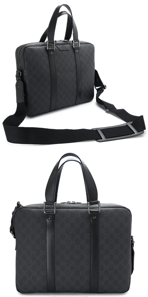 グッチコピー GUCCI ビジネスバッグ/ブリーフケース 『2015年春夏新作』GGSUPREME/GGスプリーム PVC キャンバス ブラック×グレー 368557 KHN7R 1078 - 商品画像 2