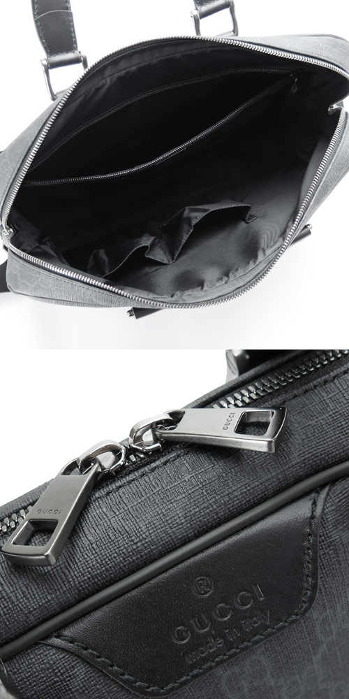 グッチコピー GUCCI ビジネスバッグ/ブリーフケース 『2015年春夏新作』GGSUPREME/GGスプリーム PVC キャンバス ブラック×グレー 368557 KHN7R 1078 - 商品画像 4