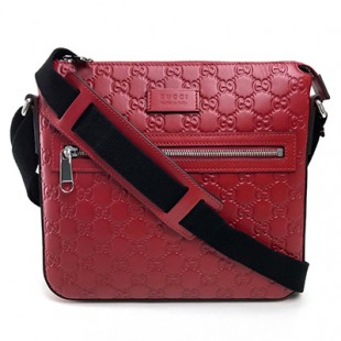 GUCCIスーパーコピー グッチ 406410 シグネチャー メッセンジャーバッグ グッチシマ ショルダーバッグ レザー レッド レディース - 商品画像 2