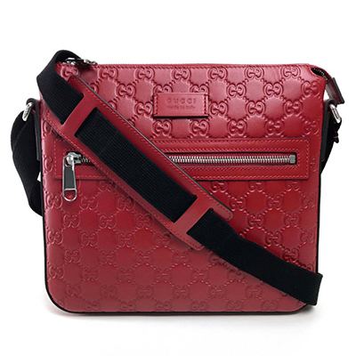 GUCCIスーパーコピー グッチ 406410 シグネチャー メッセンジャーバッグ グッチシマ ショルダーバッグ レザー レッド レディース - 商品画像 7