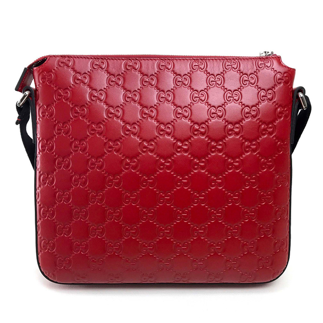 GUCCIスーパーコピー グッチ 406410 シグネチャー メッセンジャーバッグ グッチシマ ショルダーバッグ レザー レッド レディース - 商品画像 4