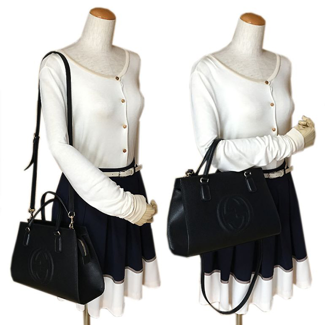 グッチコピー GUCCI 2WAY ハンドバッグ レディース ソーホー SOHO レザー ブラック A4サイズ 収納可能 431571 CAO0G 1000 - 商品画像 5