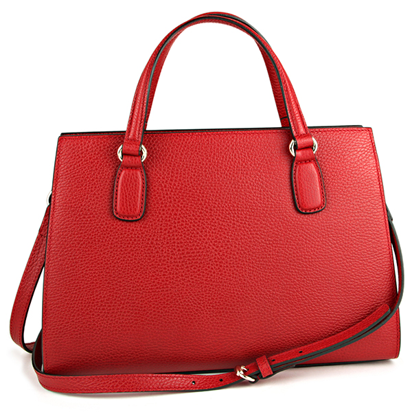 グッチコピー ハンドバッグ GUCCI 431571 CAO0G 6433 バッグ ソーホー SOHO トップハンドル レディース HIBISCUS RED ハイビスカスレッド 赤 インターロッキングG エンボス 2WAY フェミニン エレ - 商品画像 4