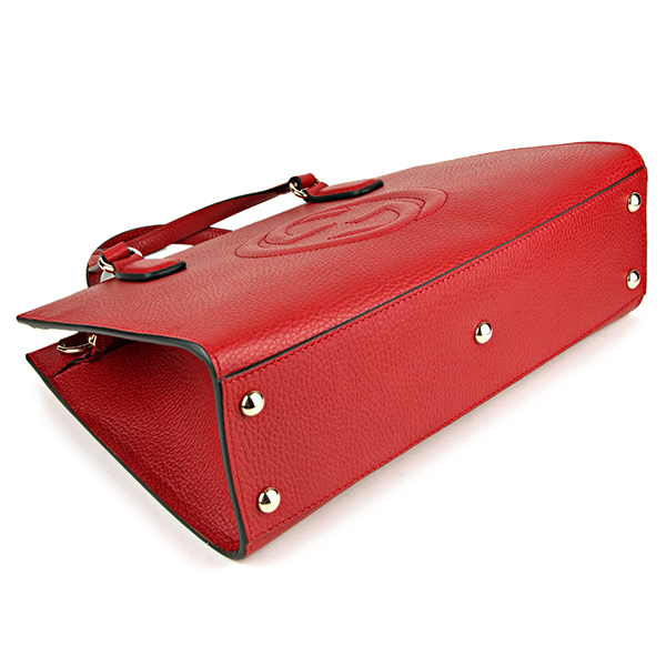 グッチコピー ハンドバッグ GUCCI 431571 CAO0G 6433 バッグ ソーホー SOHO トップハンドル レディース HIBISCUS RED ハイビスカスレッド 赤 インターロッキングG エンボス 2WAY フェミニン エレ - 商品画像 8