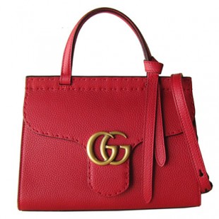 グッチ バッグ レディース 2WAY ショルダーバッグ ハンドバッグ GGマーモント ミニトップハンドルバッグ レッド 442622 A7M0T 6339 - 商品画像 2