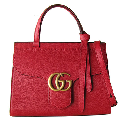 グッチ バッグ レディース 2WAY ショルダーバッグ ハンドバッグ GGマーモント ミニトップハンドルバッグ レッド 442622 A7M0T 6339 - 商品画像 6