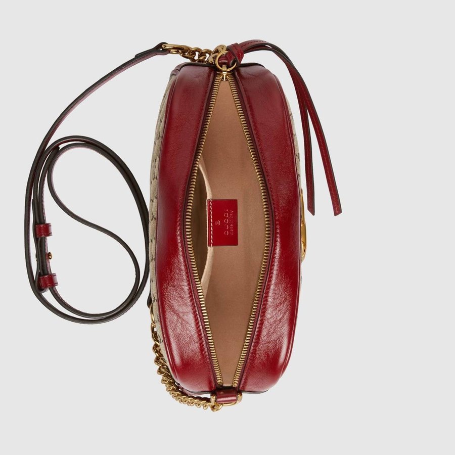 スーパーコピーグッチ GUCCI GGマーモント スモール ショルダーバッグ レッド レザー 447632 HVKEG 8561 - 商品画像 6