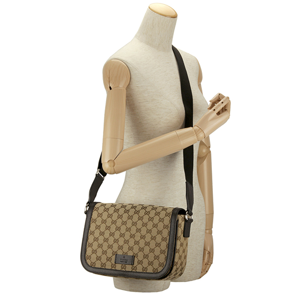 グッチ ショルダーバッグ GUCCI 449172 KY9KN 9886 アウトレットGGキャンバス GG CANVAS ユニセックス BEIGE/DARK BROWN ベージュ/ダークブラウン - 商品画像 3
