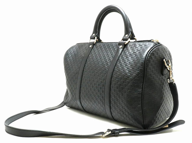 GUCCIスーパーコピー グッチ マイクログッチシマ 2WAY ボストンバッグ ハンドバッグ ショルダーバッグ レザー 黒 ブラック アウトレット品 449646 BMJ1G 1000 - 商品画像 3