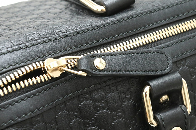 GUCCIスーパーコピー グッチ マイクログッチシマ 2WAY ボストンバッグ ハンドバッグ ショルダーバッグ レザー 黒 ブラック アウトレット品 449646 BMJ1G 1000 - 商品画像 4