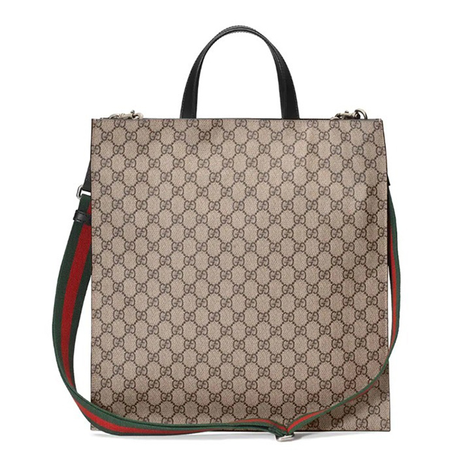 グッチスーパーコピー(Gucci) 456217 ユニセックス GGスプリーム,レザー トートバッグ ベージュ,ブラック 456217K5IAN1000 - 商品画像 3