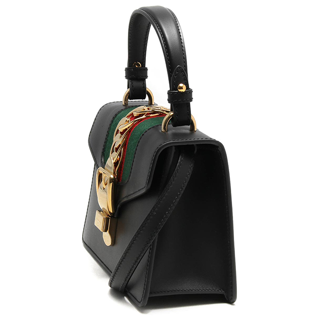 グッチコピー GUCCI ハンドバッグ/ショルダーバッグ シルヴィ/SYLVIE ブラック&グリーン&レッド 470270 D4ZAG 8015 2019年春夏新作 レディース - 商品画像 5