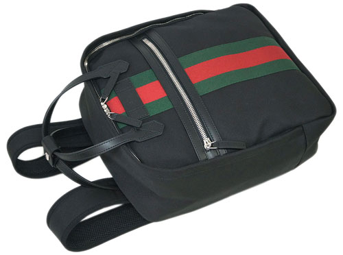 グッチスーパーコピーバッグ 495558-1060 GUCCI バックパック リュックサック パラナ ブラック ウェビング レッドxグリーン アウトレット - 商品画像 4