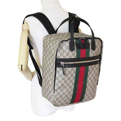 グッチ リュックサック 495558 K9R5N 9692 GUCCI バックパック GG柄 PVC キャンバス ベージュ×ブラック - 商品画像 6