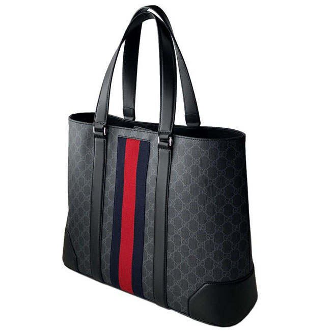 グッチコピー GUCCI バッグ メンズ GGスプリーム ウェブ トートバッグ ブラック 495560 9F2YN 1095 - 商品画像 3