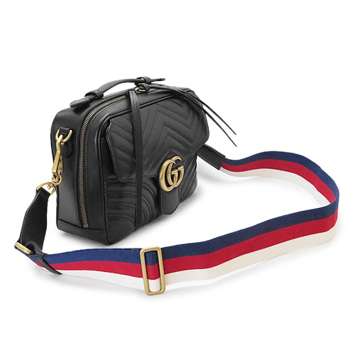 グッチ ショルダーバッグ GUCCI 498100 DTDPT 8975 レディース ハンドバッグ スモール GGマーモント レザー ブラック 黒 - 商品画像 4
