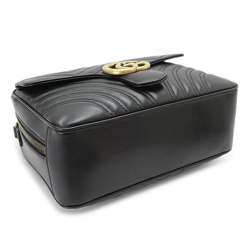 グッチ ショルダーバッグ GUCCI 498100 DTDPT 8975 レディース ハンドバッグ スモール GGマーモント レザー ブラック 黒 - 商品画像 5
