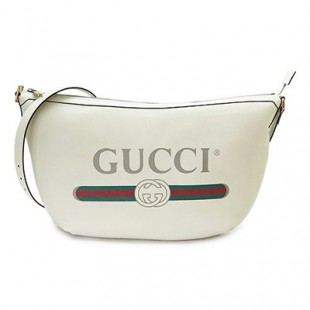 グッチスーパーコピー ショルダーバッグ メンズ 523588 0GCAT 8820 GUCCI ハーフムーン ホーボーバッグ レザー ホワイト - 商品画像 2